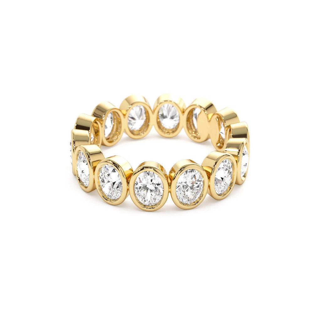 2.75 CTW 14K Bezel Setting Full Eternity Oval Shape Lab Grown Diamond Ring - view 4