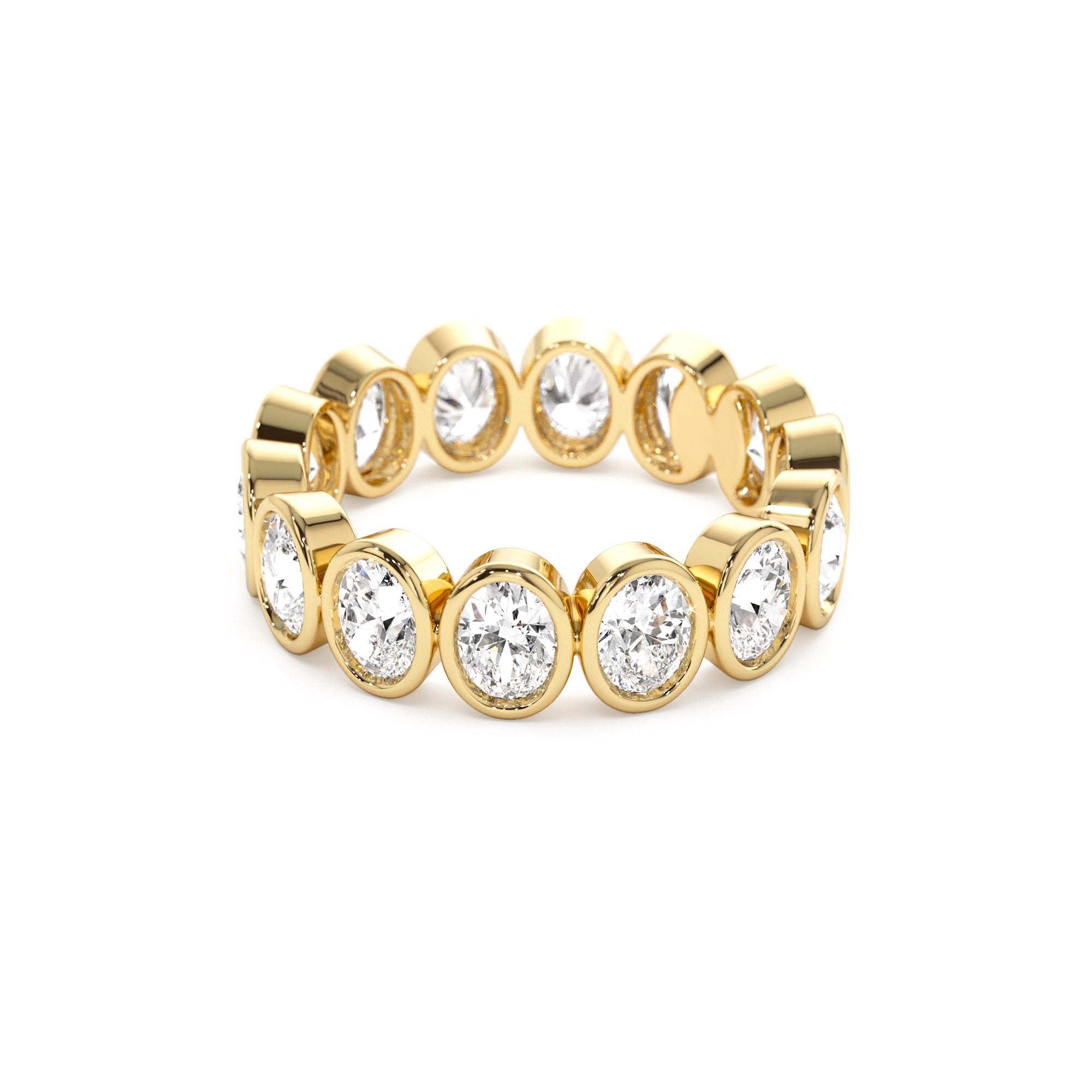 2.75 CTW 14K Bezel Setting Full Eternity Oval Shape Lab Grown Diamond Ring - view 4