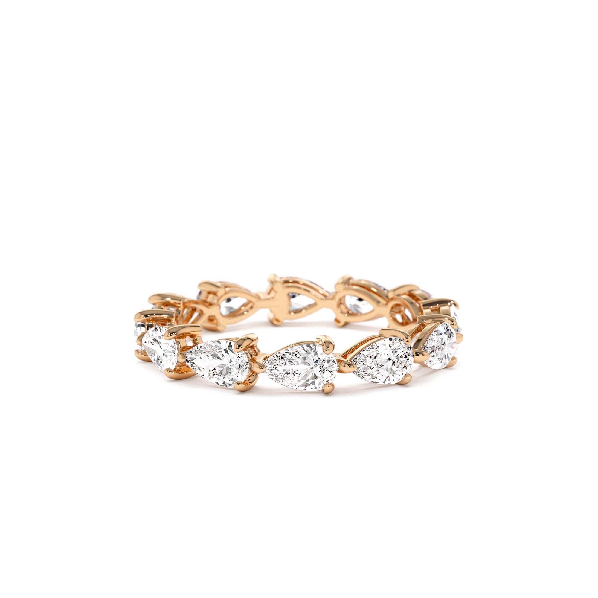 2.30 CTW 14K Pear Shape Horizontal Full Eternity Lab Grown Diamond Ring - view 3