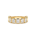 1.90 CTW 14K Bezel Setting Nine Stone Emerald Cut Lab Grown Diamond Wedding Ring by Orlina Fine