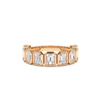 1.90 CTW 14K Bezel Setting Nine Stone Emerald Cut Lab Grown Diamond Wedding Ring - view 3