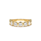 1.75 CTW 14K Bezel Setting Nine Stone Round Lab Grown Diamond Wedding Ring by Orlina Fine
