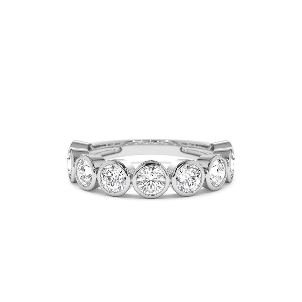 1.75 CTW 14K Bezel Setting Nine Stone Round Lab Grown Diamond Wedding Ring - view 2
