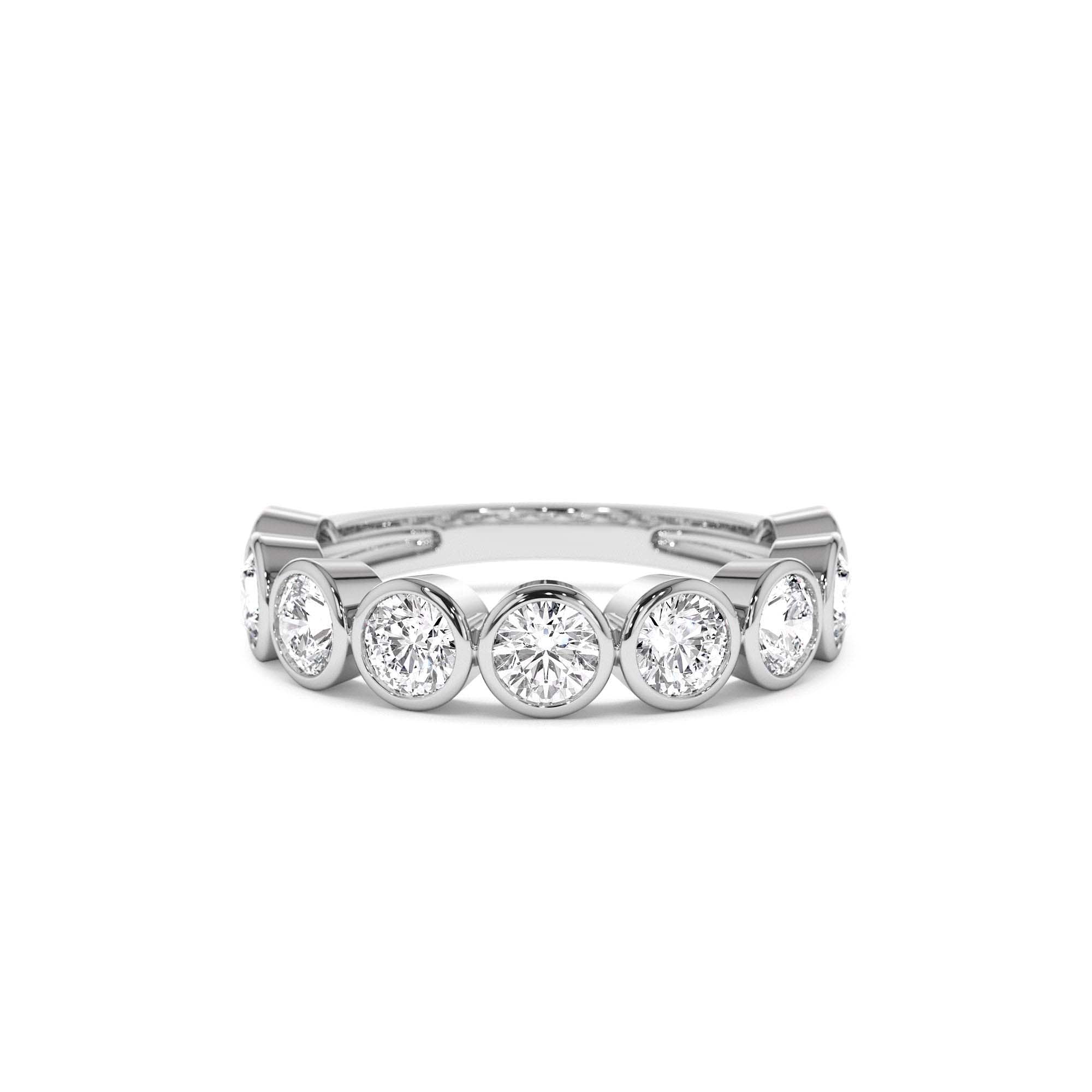1.75 CTW 14K Bezel Setting Nine Stone Round Lab Grown Diamond Wedding Ring - view 2
