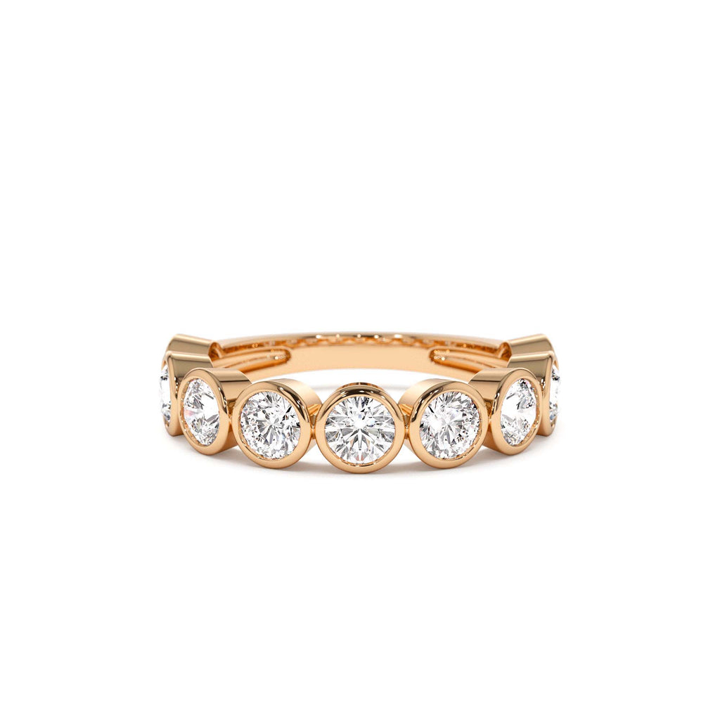1.75 CTW 14K Bezel Setting Nine Stone Round Lab Grown Diamond Wedding Ring - view 3