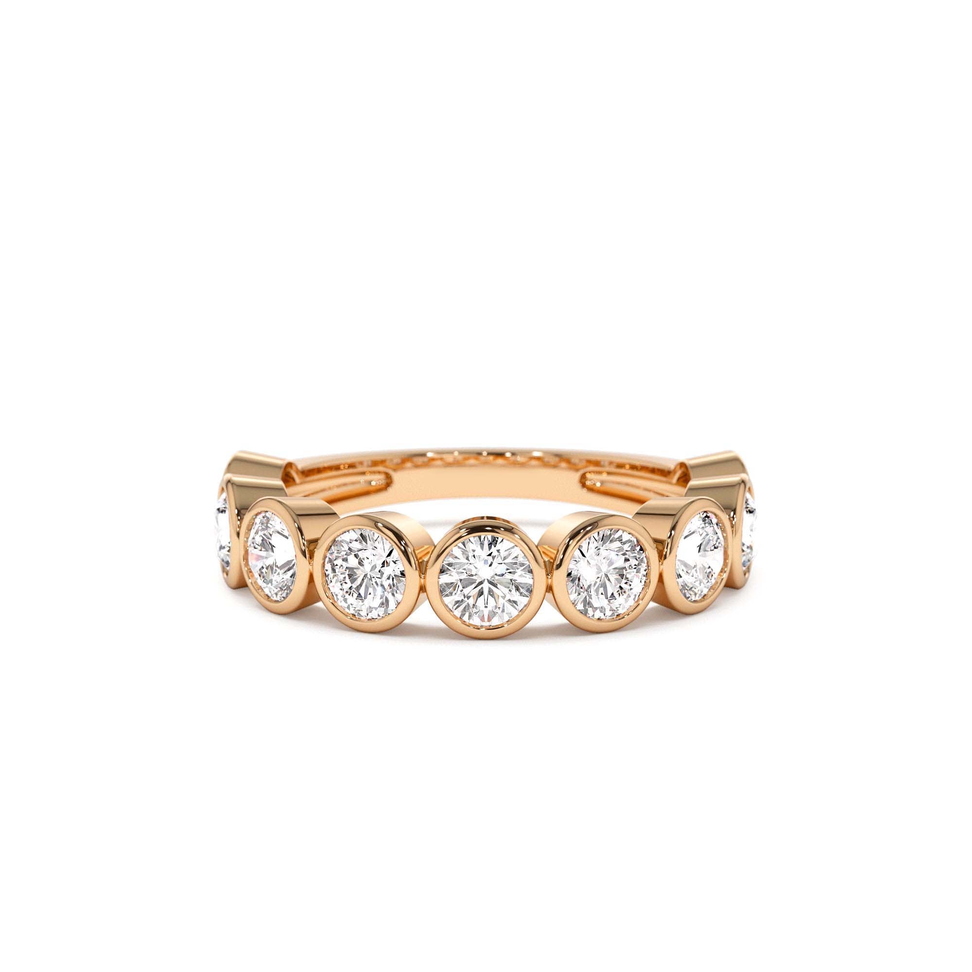 1.75 CTW 14K Bezel Setting Nine Stone Round Lab Grown Diamond Wedding Ring - view 3