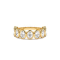 1.75 CTW 14K Bezel Setting Nine Stone Oval Shape Lab Grown Diamond Ring by Orlina Fine
