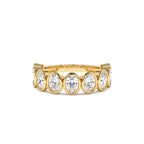 1.75 CTW 14K Bezel Setting Nine Stone Oval Shape Lab Grown Diamond Ring by Orlina Fine