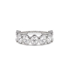 1.75 CTW 14K Bezel Setting Nine Stone Oval Shape Lab Grown Diamond Ring - view 2