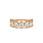 1.75 CTW 14K Bezel Setting Nine Stone Oval Shape Lab Grown Diamond Ring - view 3