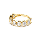 1.75 CTW 14K Bezel Setting Nine Stone Oval Shape Lab Grown Diamond Ring - view 4