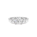 1.65 CTW 14K Three Stone with Pave Shank Round Lab Grown Diamond Engagement Ring - view 2