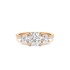 1.65 CTW 14K Three Stone with Pave Shank Round Lab Grown Diamond Engagement Ring - view 3