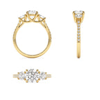 1.65 CTW 14K Three Stone with Pave Shank Round Lab Grown Diamond Engagement Ring - view 5