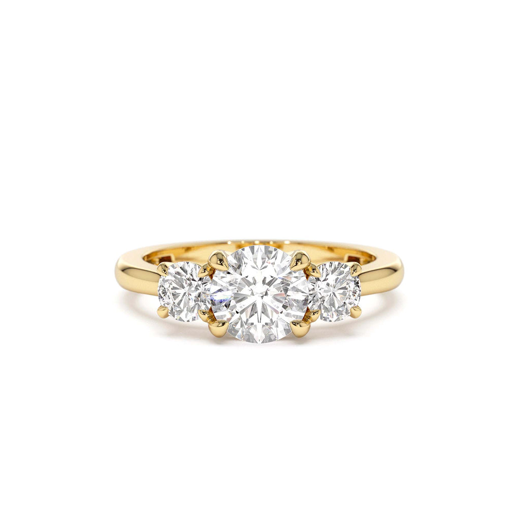 1.50 CTW 14K Round Lab Grown Diamond Three Stone Engagement Ring by Orlina Fine