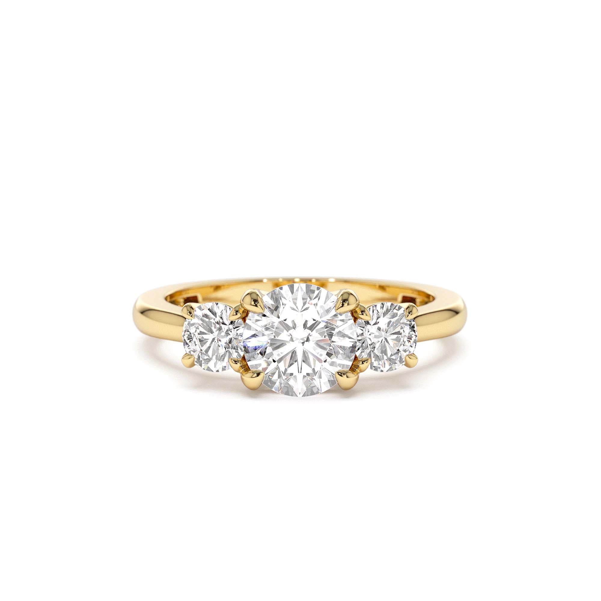 1.50 CTW 14K Round Lab Grown Diamond Three Stone Engagement Ring by Orlina Fine