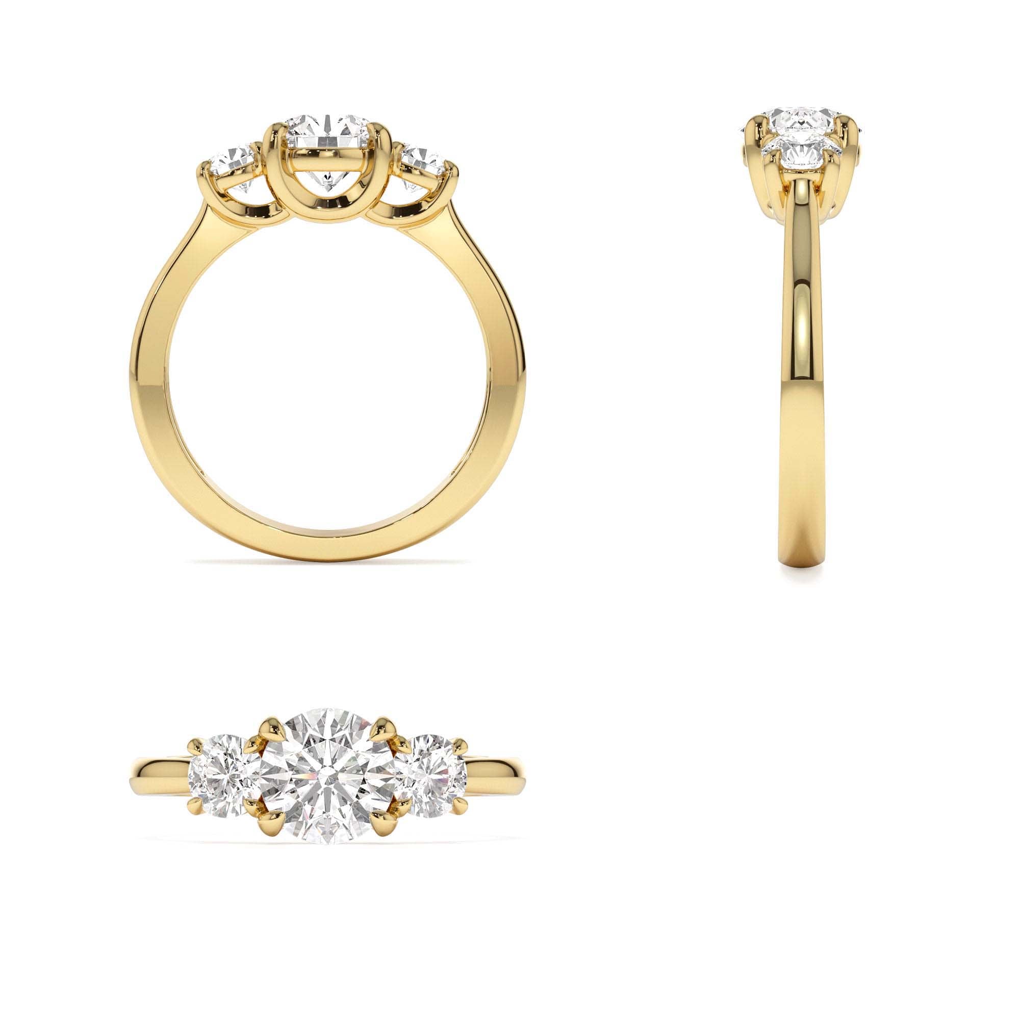 1.50 CTW 14K Round Lab Grown Diamond Three Stone Engagement Ring - view 5