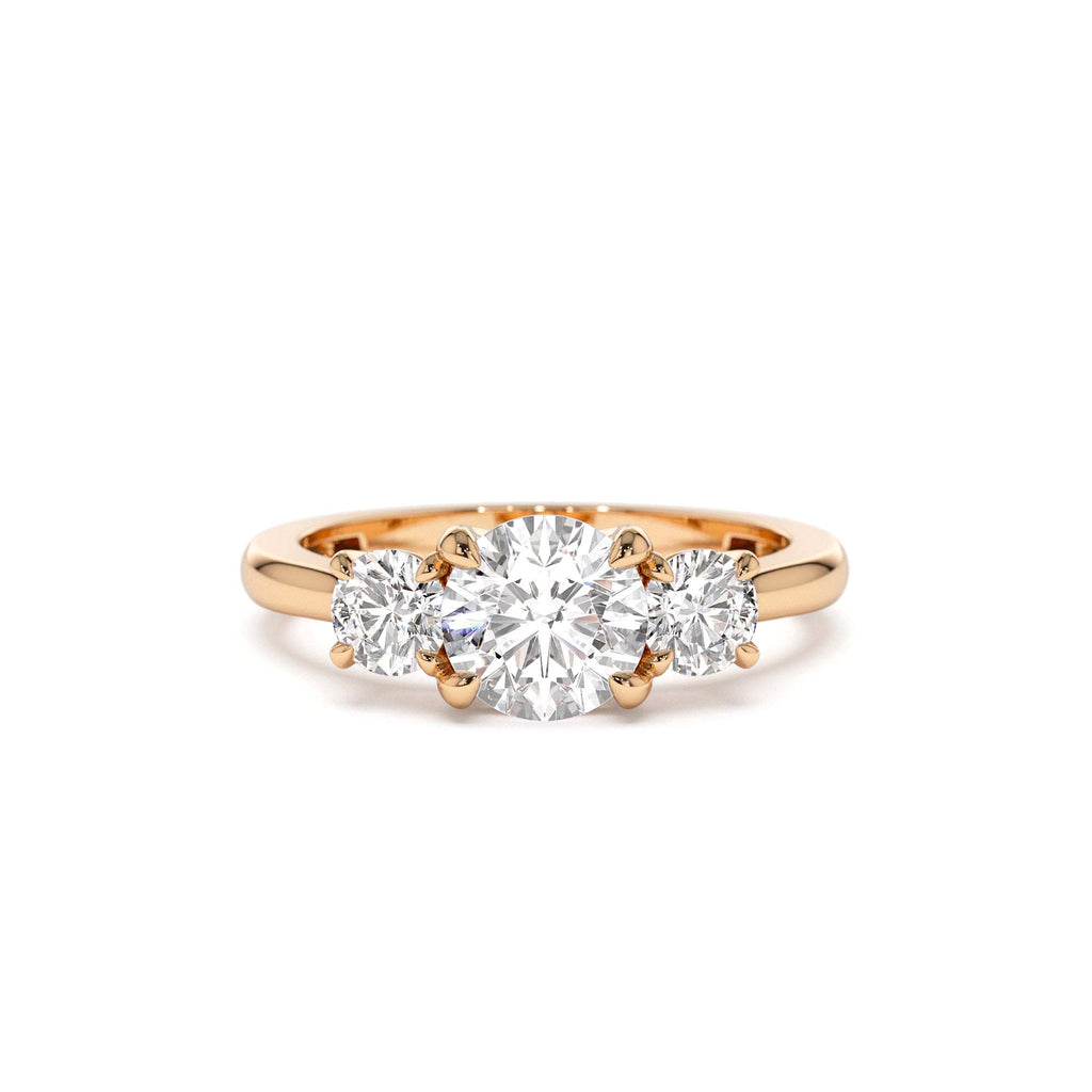 1.50 CTW 14K Round Lab Grown Diamond Three Stone Engagement Ring - view 3