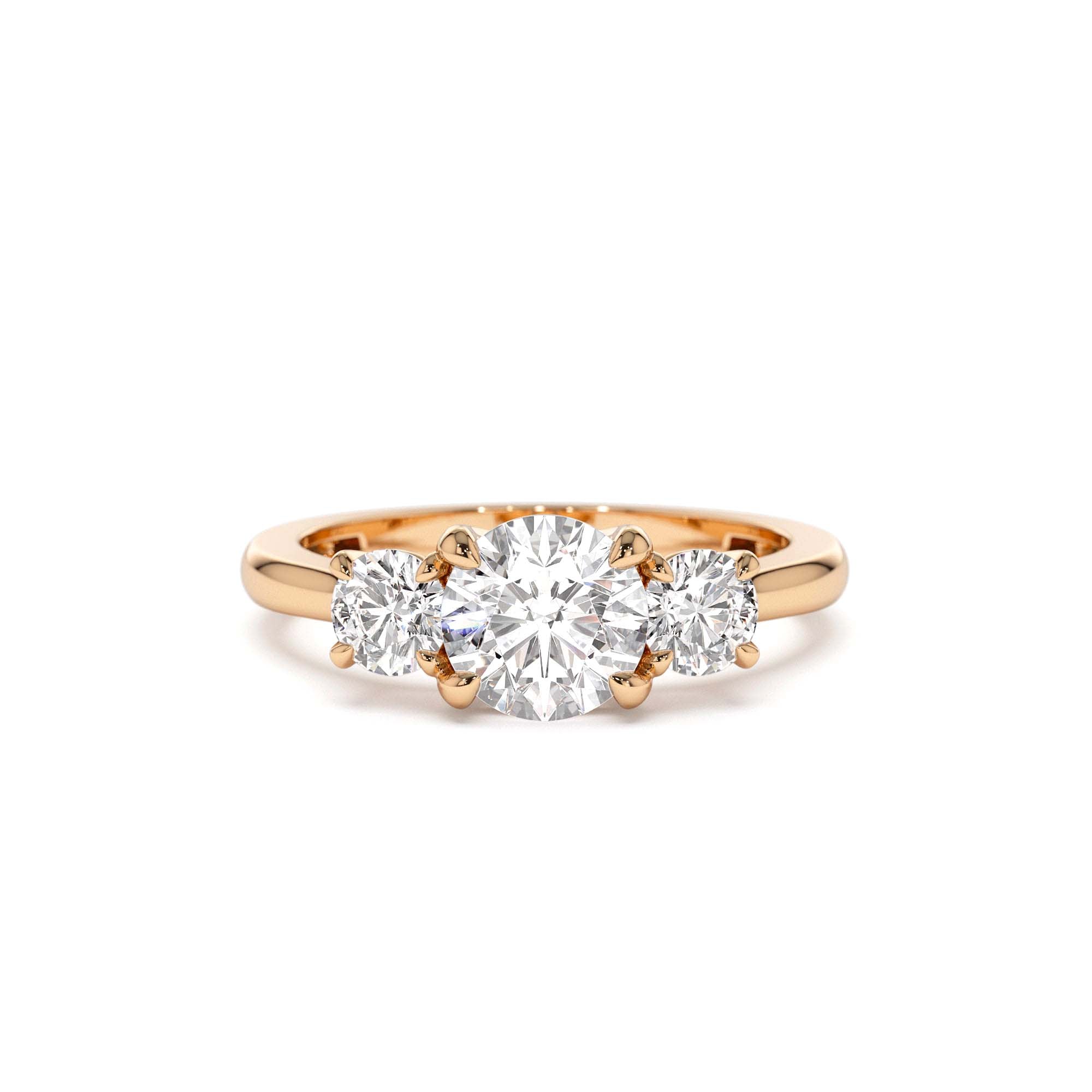 1.50 CTW 14K Round Lab Grown Diamond Three Stone Engagement Ring - view 3