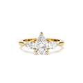 1.50 CTW 14K Pear Shaped Lab Grown Diamond Three Stone Engagement Ring by Orlina Fine
