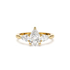 1.50 CTW 14K Pear Shaped Lab Grown Diamond Three Stone Engagement Ring by Orlina Fine