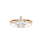 1.50 CTW 14K Pear Shaped Lab Grown Diamond Three Stone Engagement Ring - view 3