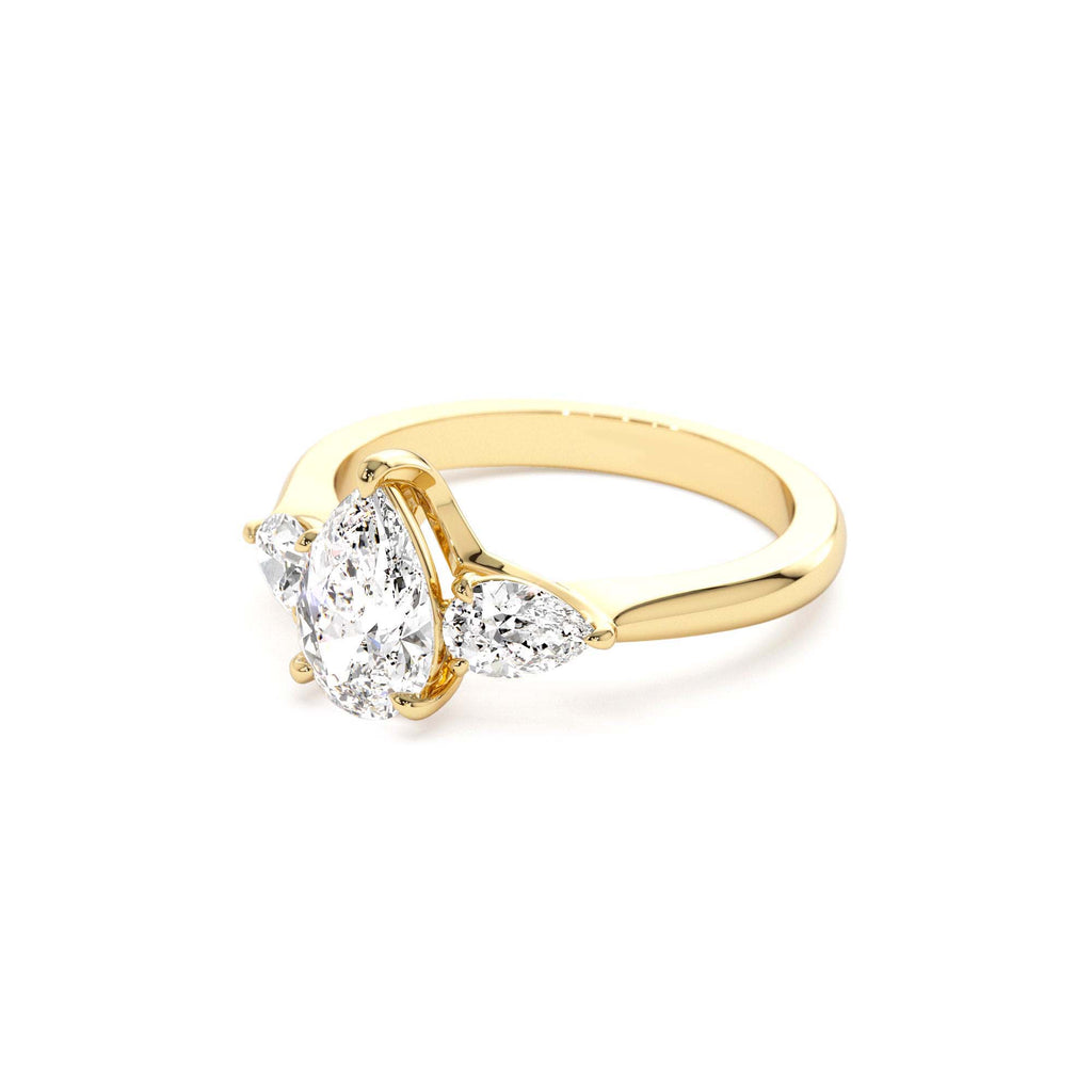 1.50 CTW 14K Pear Shaped Lab Grown Diamond Three Stone Engagement Ring - view 4