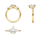 1.50 CTW 14K Pear Shaped Lab Grown Diamond Three Stone Engagement Ring - view 5