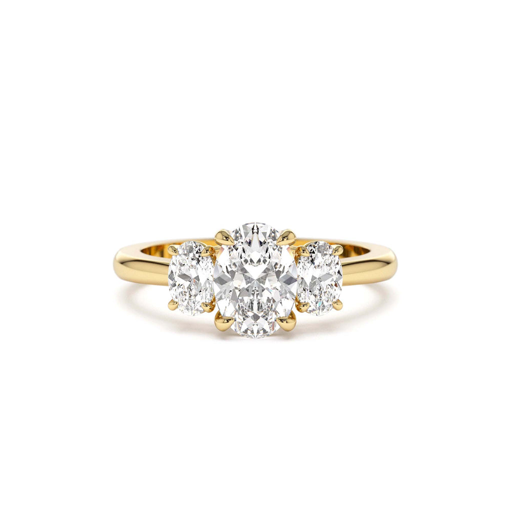 1.50 CTW 14K Oval Shape Lab Grown Diamond Three Stone Engagement Ring by Orlina Fine