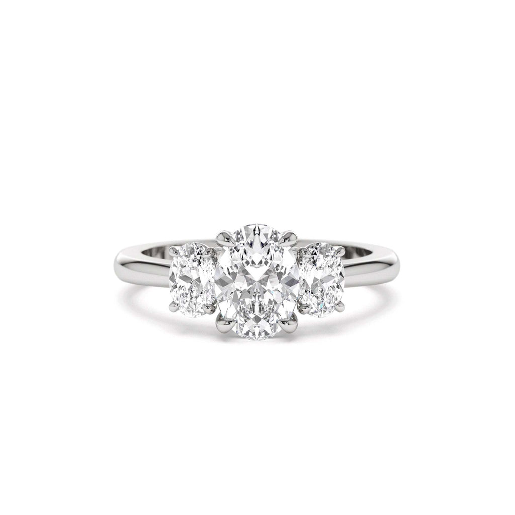 1.50 CTW 14K Oval Shape Lab Grown Diamond Three Stone Engagement Ring - view 2