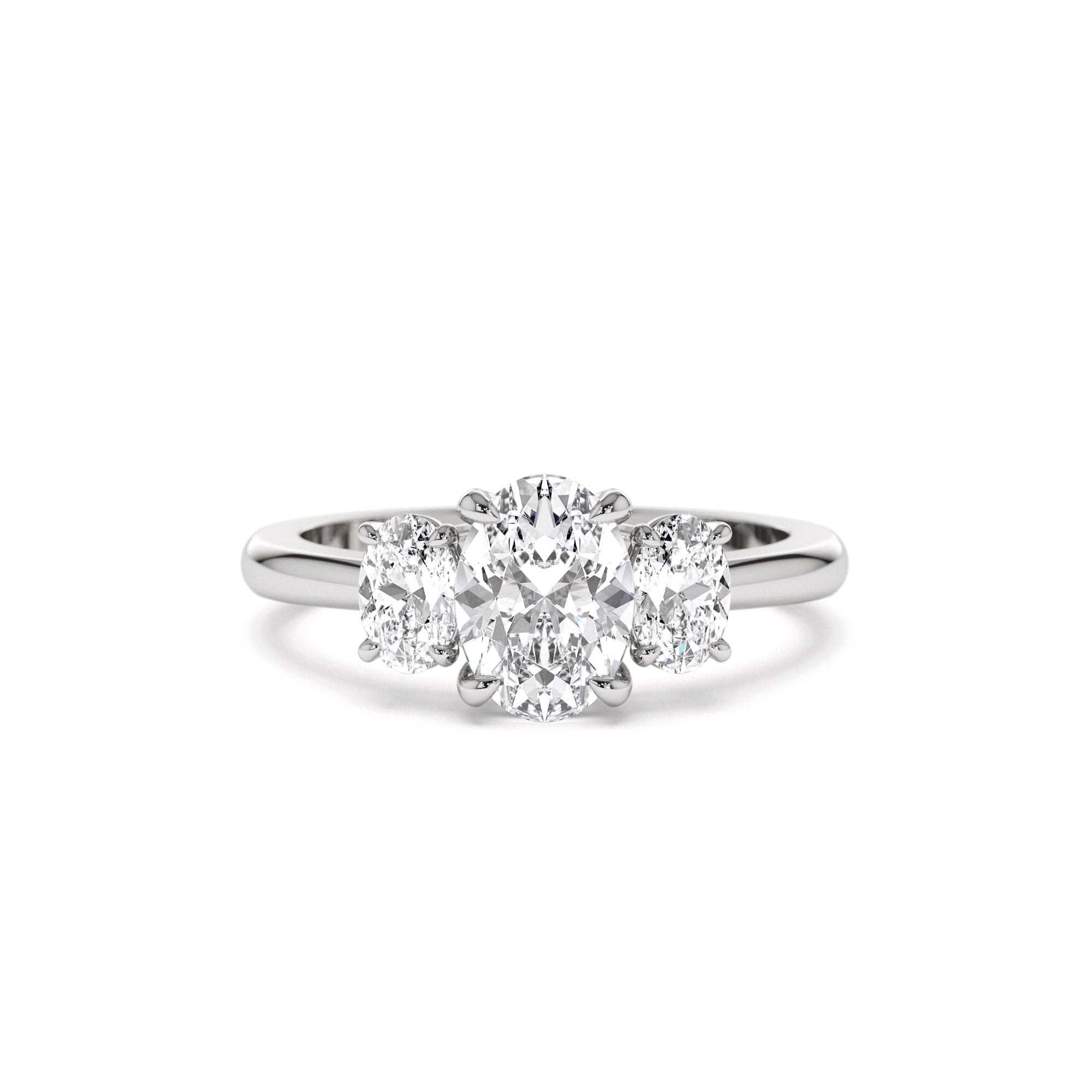 1.50 CTW 14K Oval Shape Lab Grown Diamond Three Stone Engagement Ring - view 2