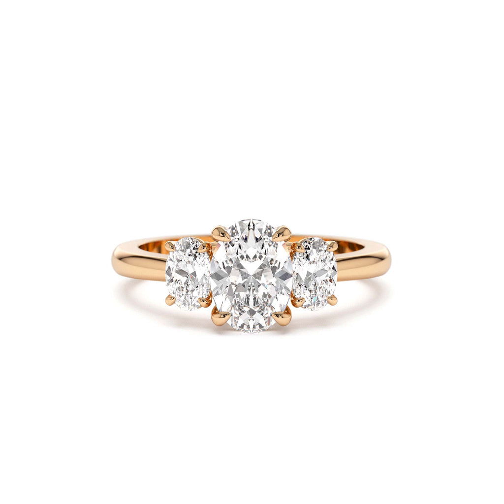 1.50 CTW 14K Oval Shape Lab Grown Diamond Three Stone Engagement Ring - view 3