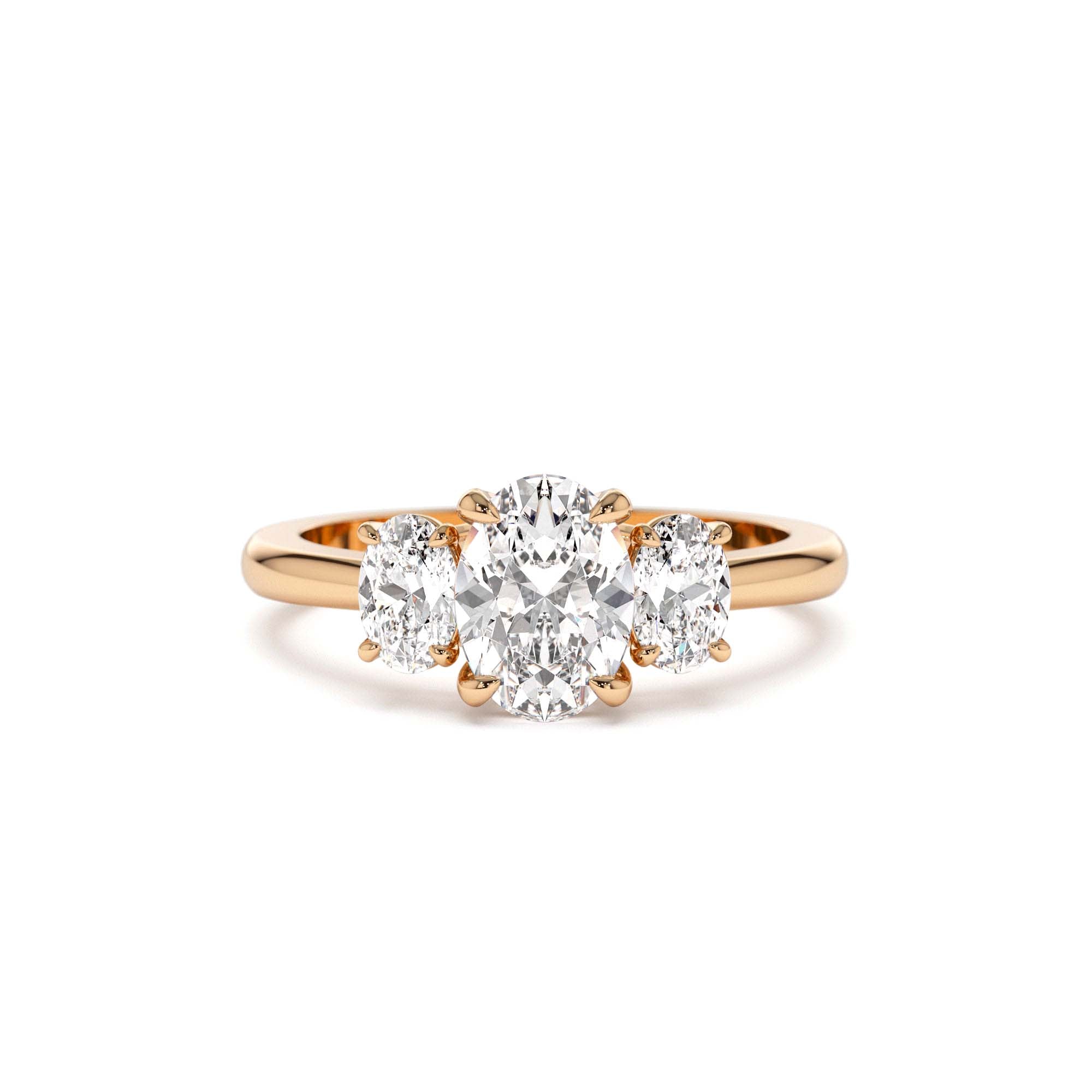 1.50 CTW 14K Oval Shape Lab Grown Diamond Three Stone Engagement Ring - view 3