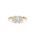 1.50 CTW 14K Emerald Cut Lab Grown Diamond Three Stone Engagement Ring by Orlina Fine