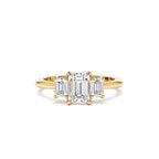 1.50 CTW 14K Emerald Cut Lab Grown Diamond Three Stone Engagement Ring by Orlina Fine