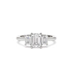 1.50 CTW 14K Emerald Cut Lab Grown Diamond Three Stone Engagement Ring - view 2