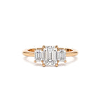 1.50 CTW 14K Emerald Cut Lab Grown Diamond Three Stone Engagement Ring - view 3