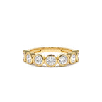 1.45 CTW 14K Bezel Setting Seven Stone Round Lab Grown Diamond Ring by Orlina Fine