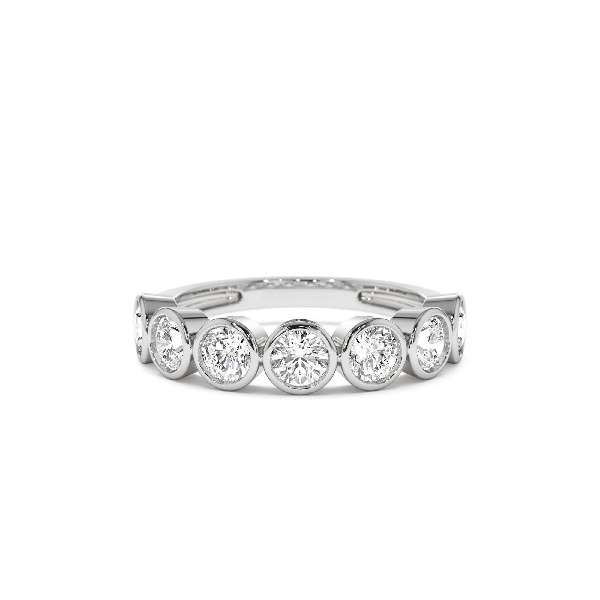 1.45 CTW 14K Bezel Setting Seven Stone Round Lab Grown Diamond Ring - view 2