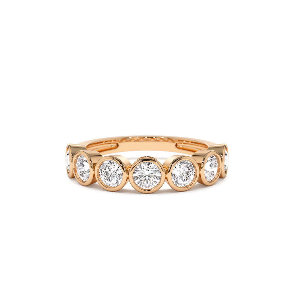 1.45 CTW 14K Bezel Setting Seven Stone Round Lab Grown Diamond Ring - view 3