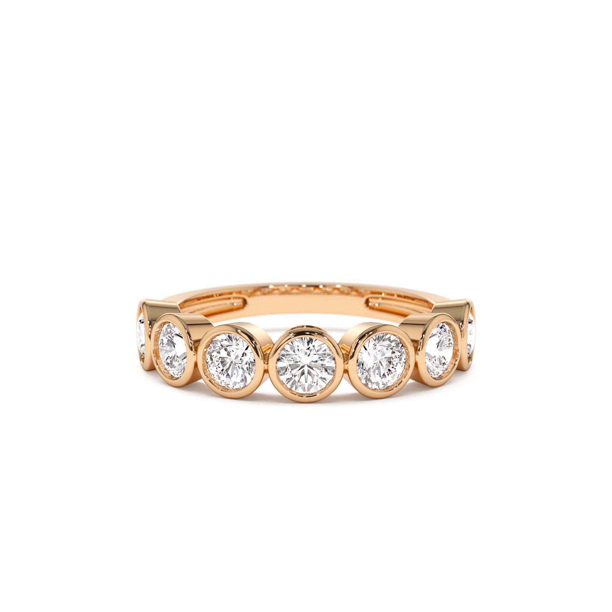 1.45 CTW 14K Bezel Setting Seven Stone Round Lab Grown Diamond Ring - view 3