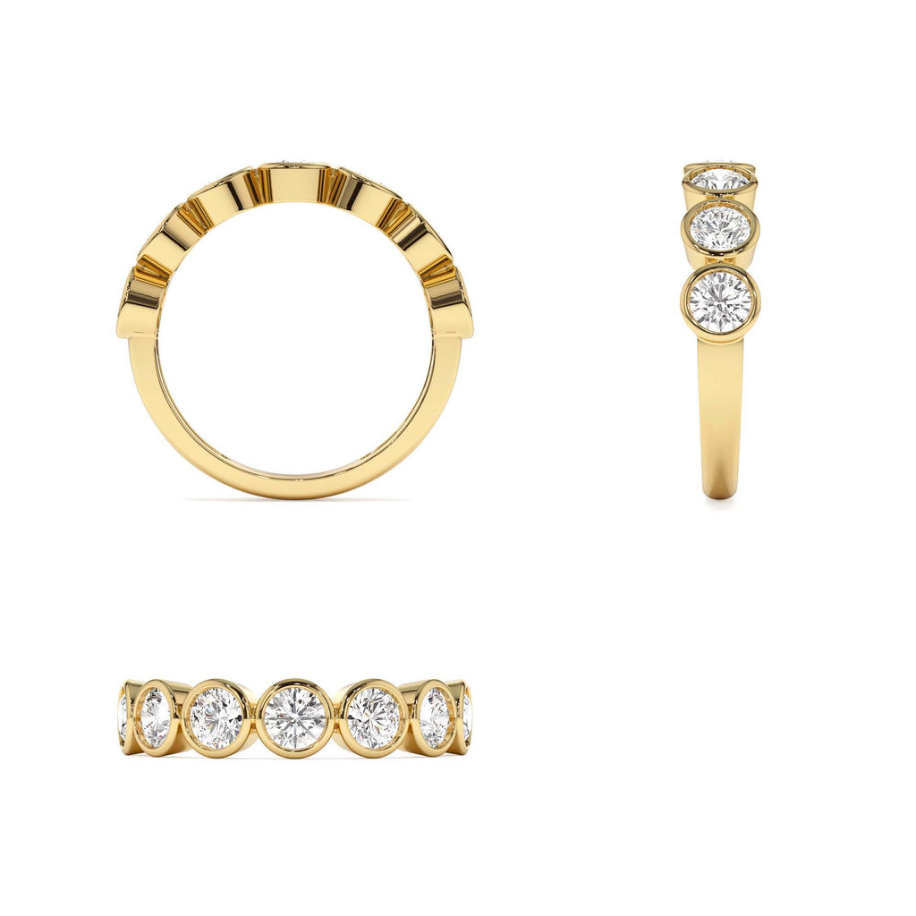 1.45 CTW 14K Bezel Setting Seven Stone Round Lab Grown Diamond Ring - view 5
