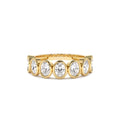 1.45 CTW 14K Bezel Setting Seven Stone Oval Shape Lab Grown Diamond Ring by Orlina Fine