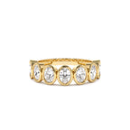 1.45 CTW 14K Bezel Setting Seven Stone Oval Shape Lab Grown Diamond Ring by Orlina Fine