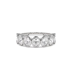 1.45 CTW 14K Bezel Setting Seven Stone Oval Shape Lab Grown Diamond Ring - view 2