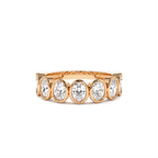 1.45 CTW 14K Bezel Setting Seven Stone Oval Shape Lab Grown Diamond Ring - view 3