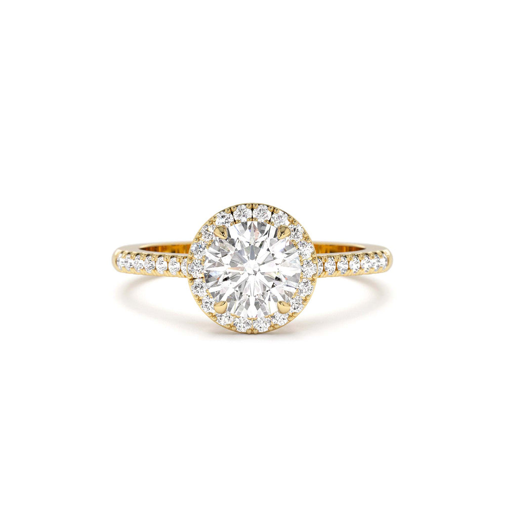 1.25 CTW 14K Halo Setting Round Brilliant Lab Grown Diamond Engagement Ring by Orlina Fine