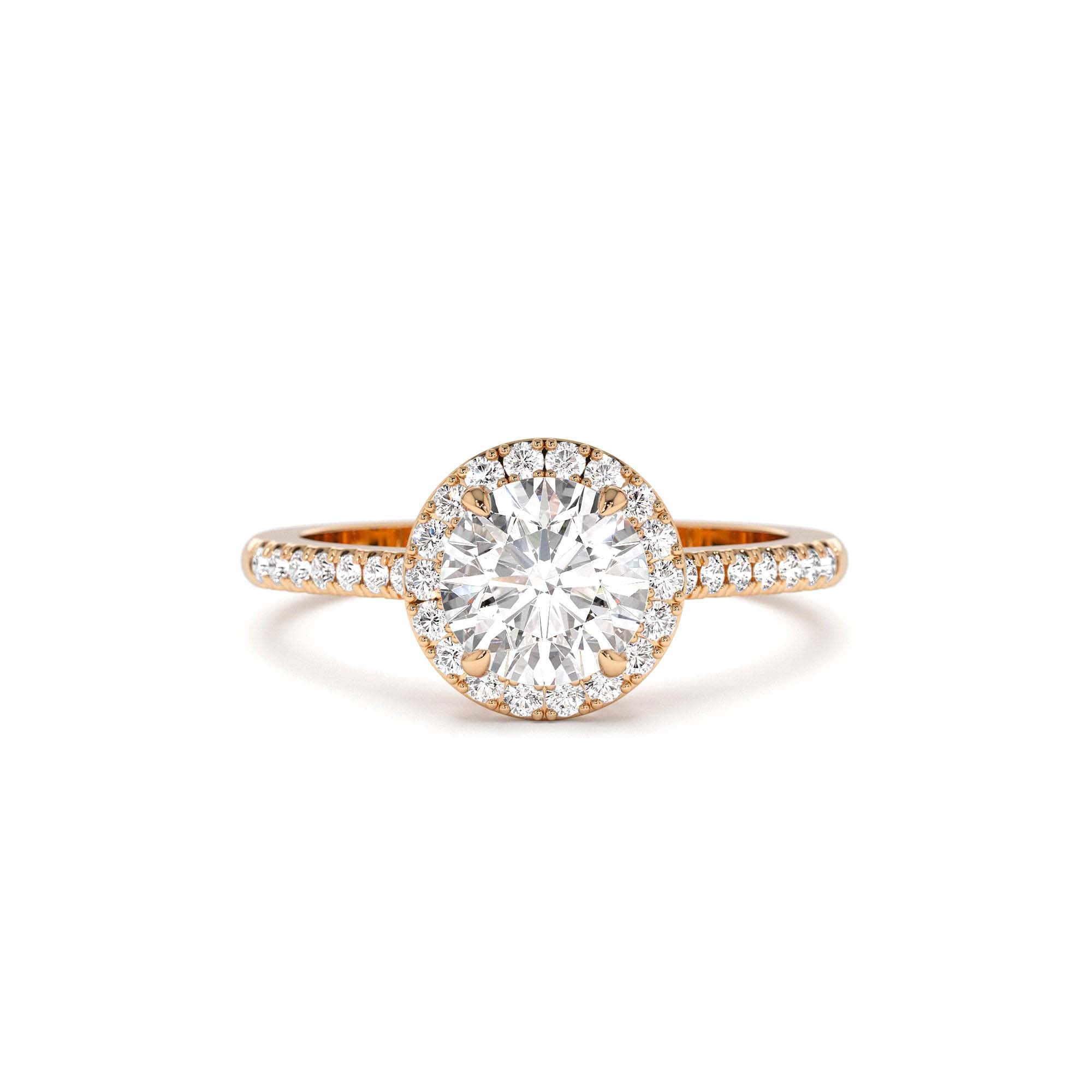 1.25 CTW 14K Halo Setting Round Brilliant Lab Grown Diamond Engagement Ring - view 3