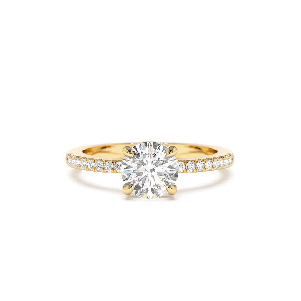 1.15 CTW 14K Classic Basket Setting Lab Grown Round Diamond Engagement Ring by Orlina Fine