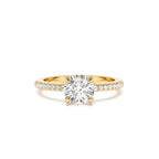 1.15 CTW 14K Classic Basket Setting Lab Grown Round Diamond Engagement Ring by Orlina Fine